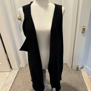 Avenue Black Open Front Cardigan